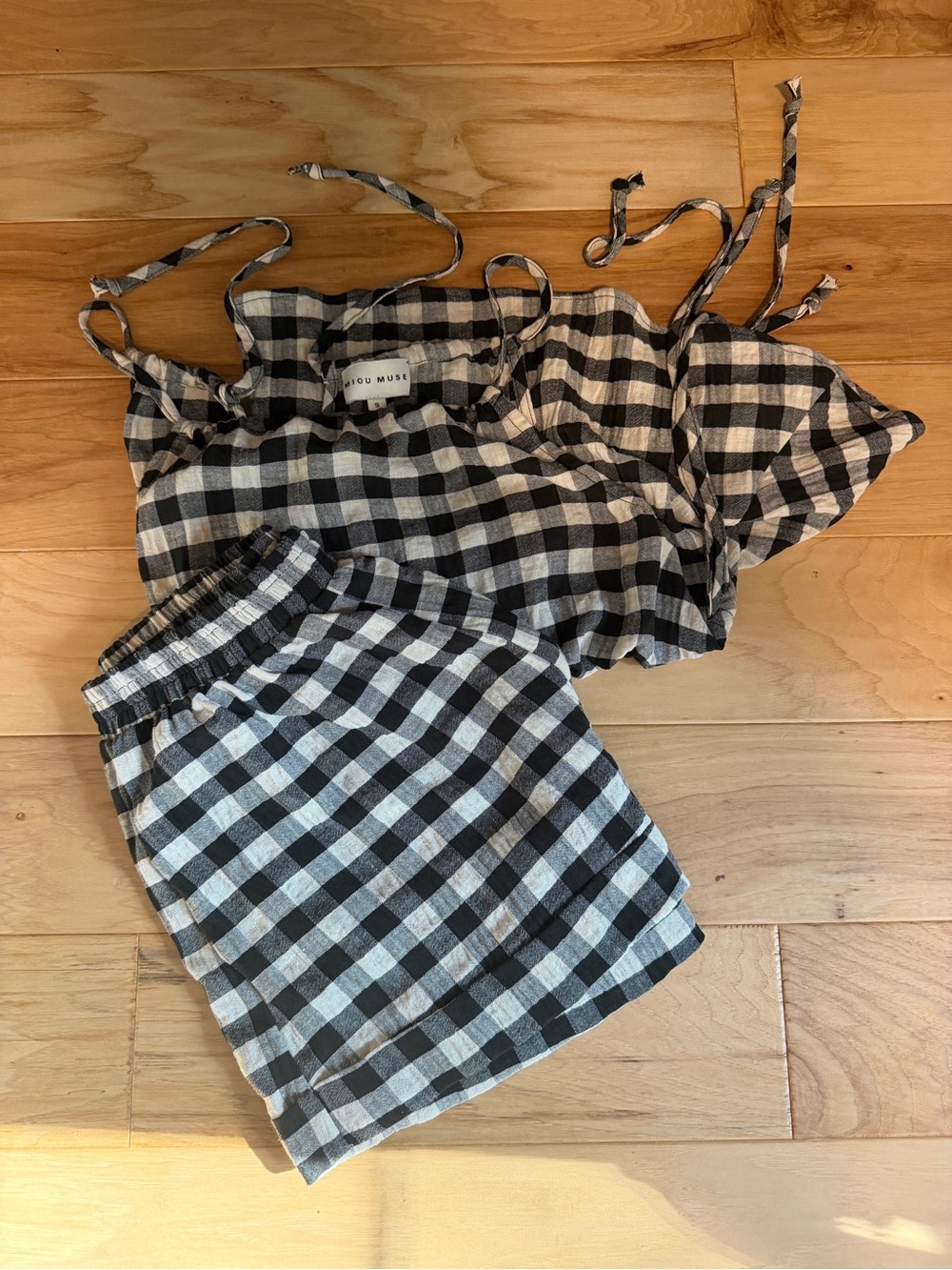 Miou Muse Gingham Short and Tank Matching Set